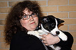 Welsh corgi cardigan puppy Zhacardi AMALIA with her owner