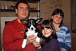 Welsh corgi cardigan puppy Zhacardi ARIADNA with her owners